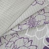 Sapphtopaz Bedding Comforter Set Cotton Floral Prints and Solid Colors Reversible Sateen Quilted Quilt Set 6 Piece - 4 of 4