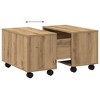 Clihome Modern Sonoma Oak Extendable Table, Sleek Coffee Table with Wheels and Discreet Storage Compartment - 3 of 4