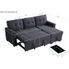 TiranisuBest Modern L-Shaped Velvet Sleeper Sofa with Reversible Chaise, Pull-Out Bed & Hidden Storage, Convertible Corner Sofa for Living Room - 2 of 4