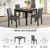 Aukfa 5-Piece Dining Set for 4 with Light Grey & Black Wood Table and 4 Chairs, Kitchen & Dining Room Table Set - 3 of 4