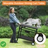 Outdoor Grill Cart with Double-Shelf, Portable Dining Cart Table for BBQ Stainless Steel/Iron Movable Food Prep Table - 4 of 4