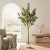 Orieon 4.4FT Artificial Olive Tree with Planter – Lifelike Silk Leaves & Fruits, Bendable Stems, Indoor Outdoor Home Office Decor - 3 of 4
