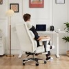 FURNIinspire Task and Office Chairs Pu Leather Home Office Computer Chair Swivel Desk Chair Comfy with Footrest, White, 28.34"*33.07"*47.63" - 2 of 4