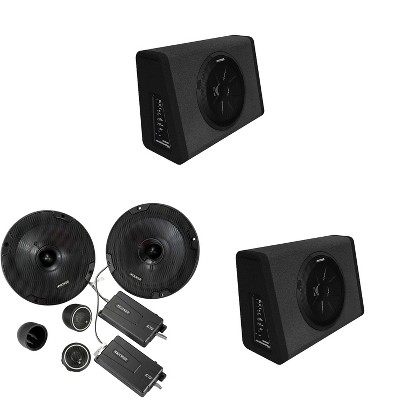 Kicker (2) 11PT250 Powered Sub Enclosure & 46CSS674 6.75" Component Bundle