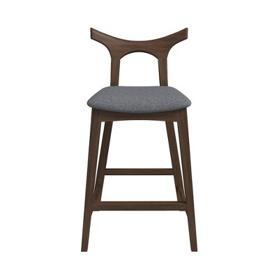 Ashcroft Furniture,Hester Solid Wood Upholstered Square Bar Chair (Set of 2)
