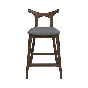Ashcroft Furniture,Hester Solid Wood Upholstered Square Bar Chair (Set of 2) - 1 of 4