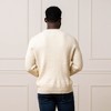 Hope & Henry Men's Organic Crew Neck Herringbone Detail Sweater, Ivory Herringbone Edge, Small - 4 of 4