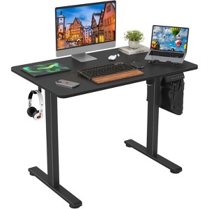 Fontoi Desks, Home Office Desk with Splice Board, Computer Desk with Adjustable Height, Black, 24"*40"*27.5" - 1 of 3