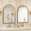 BEAUTYPEAK Metal Framed Wall Mirror Arched Bathroom Mirror Rectangle With Rounded Top Decorative Mirror Vanity Mirror - image 2 of 4