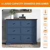 Cabinet Dresser Chest With 6 Drawers, Chest Of Drawers, Bedroom Dresser Blue - 3 of 4