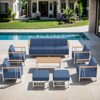Belord Metal Patio Furniture Set with 10" Extra Thick Cushion, 8PCS Outdoor Conversation Set with Patio Chair, Couch, Coffee Table and Ottoman - 3 of 4