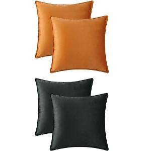 Unique Bargains Solid Velvet Home Decor Couch Sofa Living Room Throw Pillow Covers Pack of 4 - 1 of 4