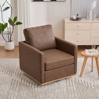 NicBex 30.7"W Square Upholstered Swivel Accent Chair Comfy Sofa Chair, 360 Degree Club Chair, Lounge Chair Armchair for Living Room，Bedroom