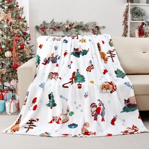 Lomsoe Christmas Throw Blanket Christmas Reindeer Blanket Ultra Soft Flannel Blankets Winter Warm Bed Blankets Xmas Holiday Decor. - 1 of 4