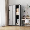 Metal Storage Cabinet with 2 Doors, 72’’ Tall Lockers for Employees Students with Shelves, Metal Storage Steel Locker for Office Gym Warehouse - 3 of 4