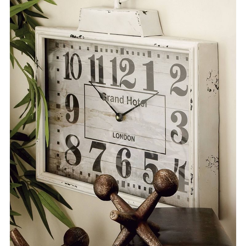 15&#34;x16&#34; Metal Pocket Watch Style Wall Clock White - Olivia &#38; May, 2 of 9