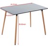 NicBex Modern Rectangle Dining Table,Kitchen Table with Glass/MDF Table Top and Metal Legs for 4-6 Seaters,Black/White/Matte Black - 3 of 4