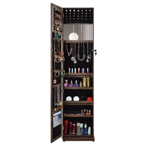 Kumasinova 65" Full Length Mirror with Jewelry Storage Cabinet,360° Rotating Full Body Mirror with (LED Lights&)Lock,Mirror Full Length for Bedroom - 1 of 4