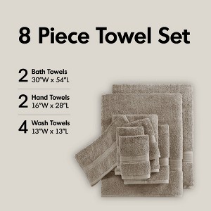 100% Cotton Solid Color Heavyweight Bath Towel Set, Anti-Microbial Certified Highly Absorbent Plushy Bath Towel - 1 of 4