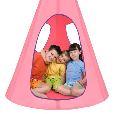 Costway 32'' Kids Nest Swing Chair Hanging Hammock Seat for Indoor Outdoor Green\Blue