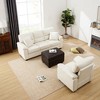 Square Faux Leather Ottoman with Storage, Footrest Stool Coffee Table for Living Room-Morden Fort - 3 of 4