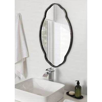 30" Gold Oval Scalloped Vanity Wall Mirror