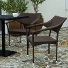 Merrick Lane Fade and Weather Resistant Modern PE Rattan Patio Dining Chair with Reinforced Steel Frame - 2 of 4