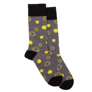 Adult Nirvana Happy Face All Over Crew Socks - 1 of 2