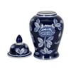 Sagebrook Home 18" Ceramic Temple Jar - Blue and White Floral Chinoiserie Floral Design Contemporary Decorative Jar Accent - 3 of 4