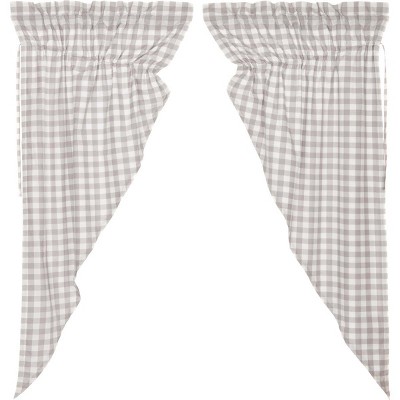 Annie Buffalo Grey Check Prairie Short Panel Set of 2 63x36x18  VHC Brands