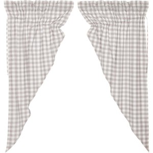 Annie Buffalo Grey Check Prairie Short Panel Set of 2 63x36x18  VHC Brands - 1 of 4