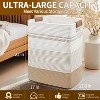 Laundry Hamper - 85L Large Laundry Basket with Leather Handles, Decorative Storage Basket for Blankets - 2 of 4