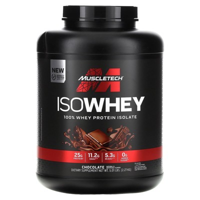 MuscleTech IsoWhey, 100% Whey Protein Isolate, Chocolate, 5.01 lbs (2.27 kg)