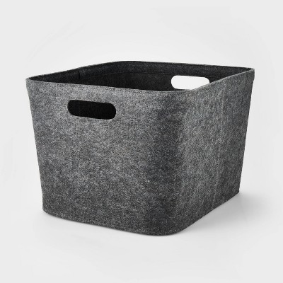 Tall Sliding Storage Bin Felt Heather Oatmeal - Brightroom