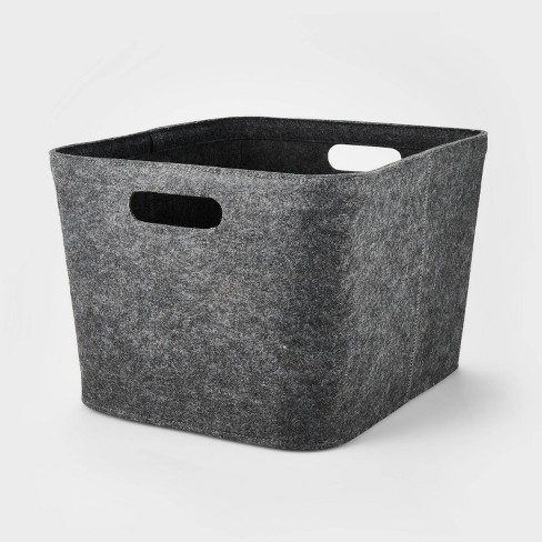 Grey Cottage Bag / Large Felt Tote Bag / Felt Laundry Basket / 