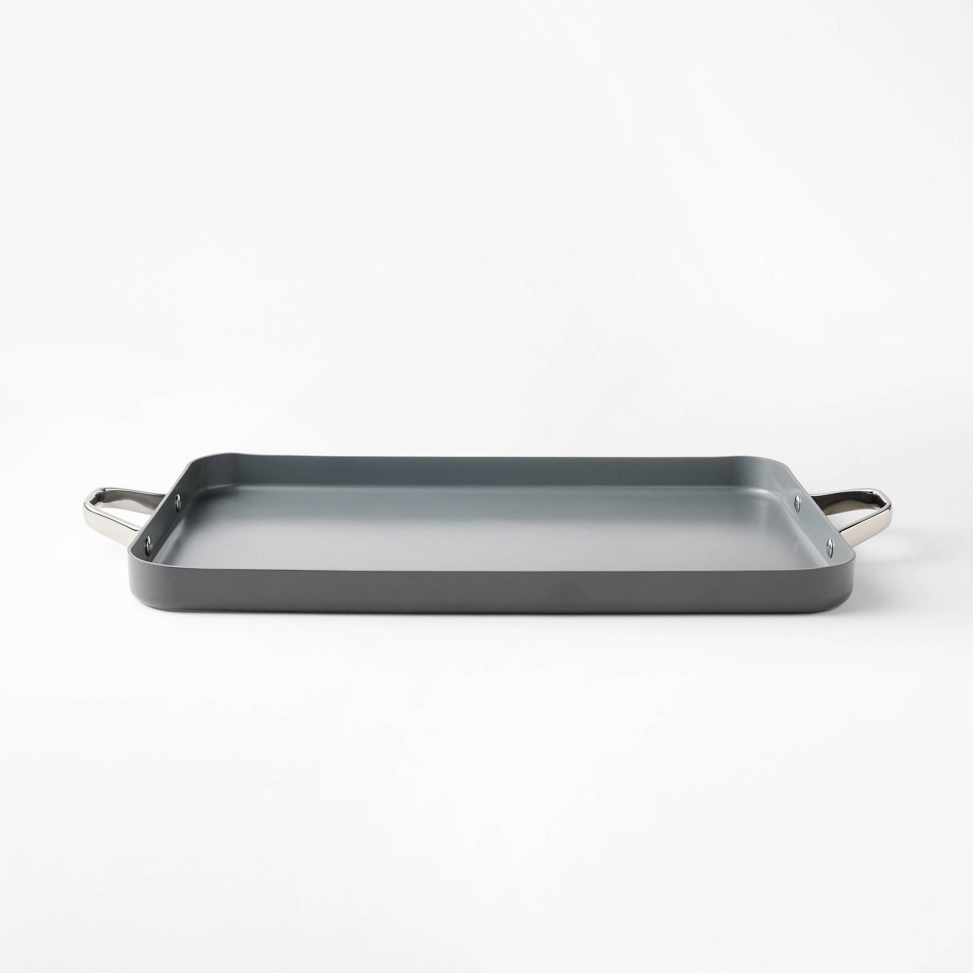 Nonstick Ceramic Coated Aluminum Double Burner Griddle Dark Gray - Figmint™