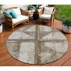 Beige And Gray Geometric Washable Indoor Outdoor Area Rug - 2 of 4