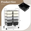 Tangkula 10-Drawer Rolling Storage Cart Tools Scrapbook Paper Organizer on Wheels Grey Gradient - 3 of 4
