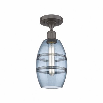 Vaz - 1 Light Semi-Flush Mount In Industrial Style-9.38 Inches Tall and 5.88 Inches Wide
