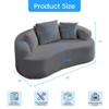 Mjkone Minimalist Curved Loveseat Sofa Couch,Chenille Upholstered 2-Seater Sofa with 3 Pillows,No Assembly Required - 2 of 4