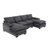 Ridstar Modern 6-seat U-shaped Sectional Sofa with Waist Pillows For Living Room & Apartment-Gray - 4 of 4