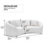 93" Minimalist Curved 3-Seater Sofa, Chenille Velvet Upholstered Cloud Couch with Tight Curved Back for Living Room, Apartment,Office - 4 of 4
