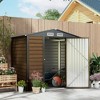 Outsunny 74.8" x 52" Metal Outdoor Shed, Garden Storage Shed with Vents for Yard, Patio, Lawn, Oak Colored - 3 of 4