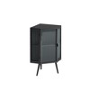 22.25" Floor Coner Cabinet with Tempered Glass Door & Storage Shelves for Bathroom, Living Room, Bedroom Black - 3 of 4