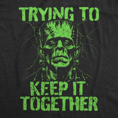 Мужские футболки Crazy Dog T-Shirts, Inc. Mens Funny T Shirts Trying to Keep It Together Sarcastic Halloween Frankenstein Graphic Tee for Men - Crazy Dog Men's T Shirt For Halloween Season S — фото 2