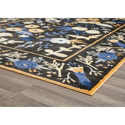 Gardenia Golden Night Floral Transitional Area Rug 9' x 12'