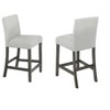 Racxily Selena Set of 2 Counter Height Chairs, Light Gray Fabric with Gray Wood Frame & Footrest - 2 of 4