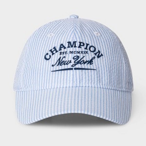 Champion Adult Cotton Seersucker NY Cap Baseball Hat - Blue : Target