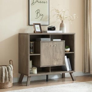 KTMBDW Cube Bookshelf, 2 Tier Bookcase with Legs,Retro Wood Bookshelves Storage Organizer Shelf,Freestanding Open Book Shelves for Bedroom,Living Room - 1 of 4