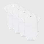 Honest Baby 4pk Organic Cotton Short Sleeve Bodysuit - White